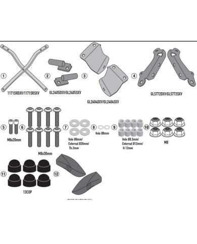 KIT DE FIJACIÓN POSTERIOR GIVI SR1171 HONDA NX 500/CBX 500X