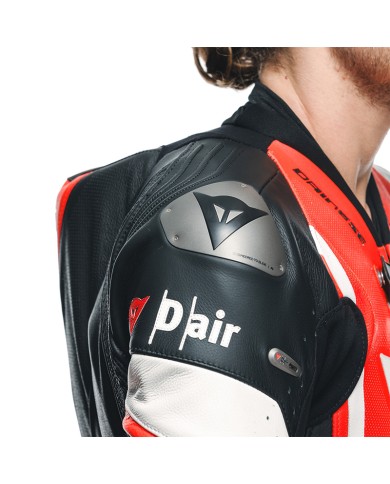 MONO DAINESE MISANO 3 D-AIR PERFORADO BLACK/RED/FLUO RED