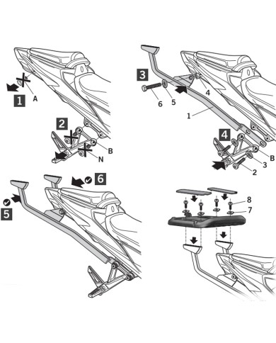 KIT DE FIJACIÓN POSTERIOR SHAD H0CB59ST CB500F/CBR500R