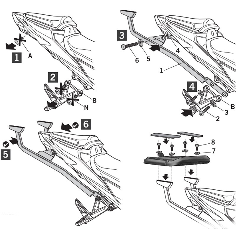 KIT DE FIJACIÓN POSTERIOR SHAD H0CB59ST CB500F/CBR500R