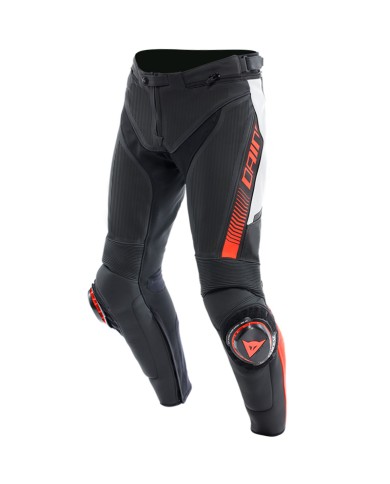 PANTALON DAINESE SUPER SPEED PERFORADOS BLACK/WHITE/RED FLUO