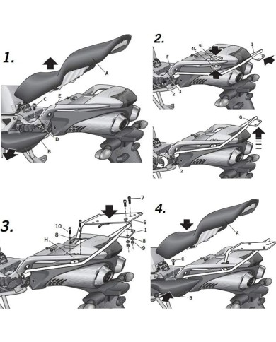 KIT DE FIJACIÓN POSTERIOR SHAD Y0FZ64ST YAMAHA FAZER 600