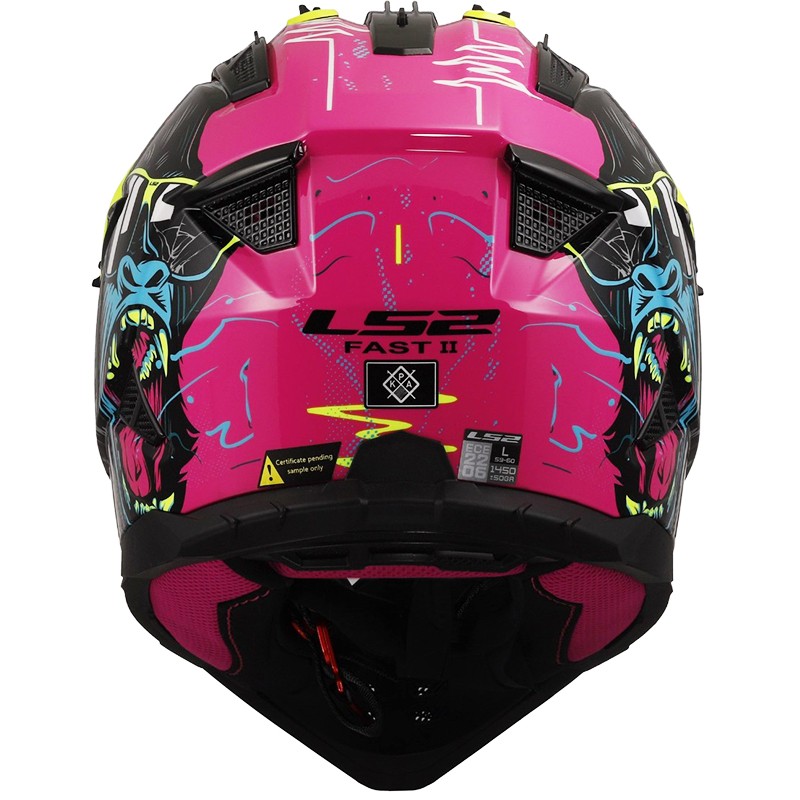 CASCO LS2 FAST II GORILLA PURPLE/YELLOW FLUO