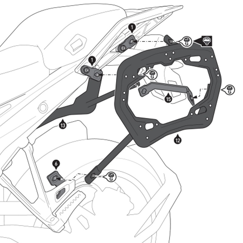KIT DE FIJACION MALETAS LATERALES SW-MOTECH BMW KFT.07.975.30001/B