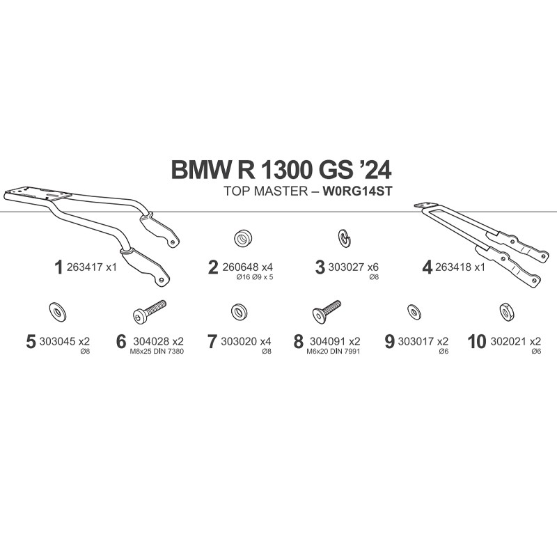 KIT DE FIJACIÓN POSTERIOR SHAD W0RG14ST BMW R 1300 GS