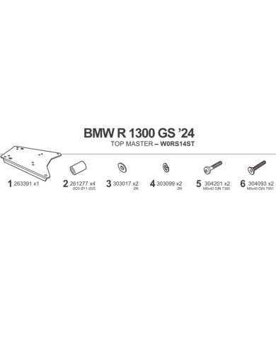 KIT DE FIJACIÓN POSTERIOR SHAD W0RS14ST BMW R 1300 GS