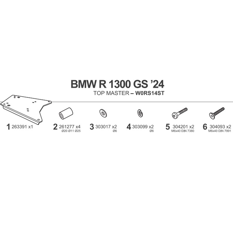 KIT DE FIJACIÓN POSTERIOR SHAD W0RS14ST BMW R 1300 GS