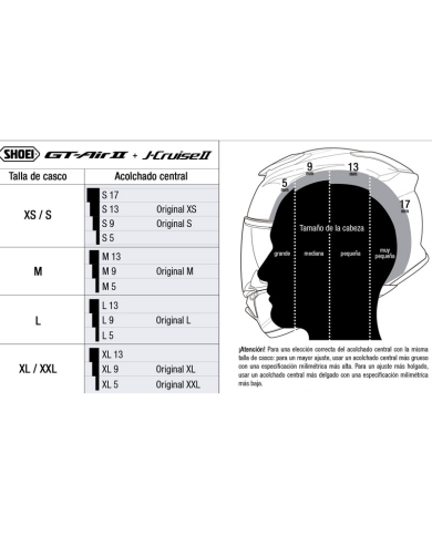 CHICHONERA INTERIOR CASCO SHOEI GT-AIR