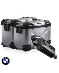 PACK MALETAS LATERALES + ESCAPE AKRAPOVIC + SOPORTES SW-MOTECH BMW KFT.07.975.72001/S