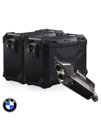 PACK MALETAS LATERALES + ESCAPE AKRAPOVIC + SOPORTES SW-MOTECH BMW KFT.07.975.72001/B