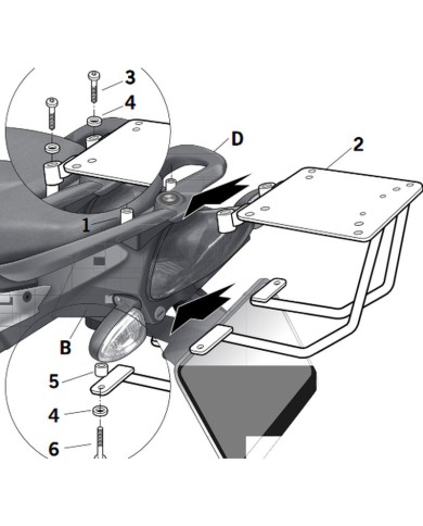 KIT DE FIJACIÓN POSTERIOR SHAD W0FR89ST BMW F800 R/S