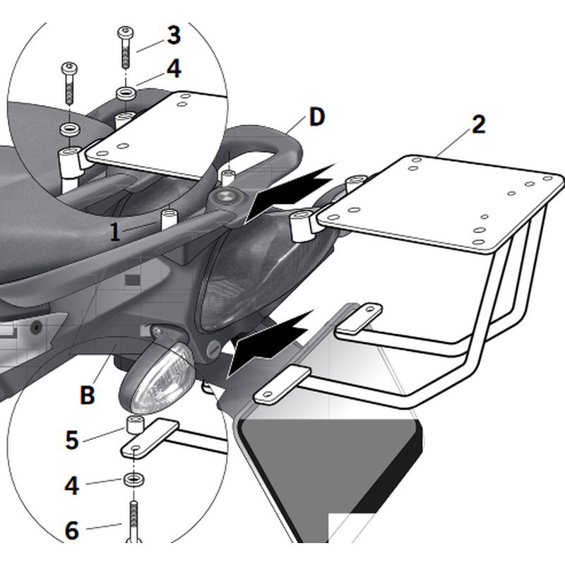 KIT DE FIJACIÓN POSTERIOR SHAD W0FR89ST BMW F800 R/S