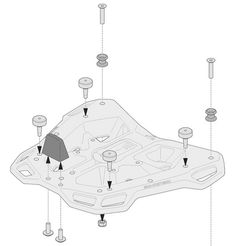 KIT ADAPTADOR SW-MOTECH PARA FIJACION POSTERIOR TOP CASE MALETAS SHAD GPT.00.152.35700/B
