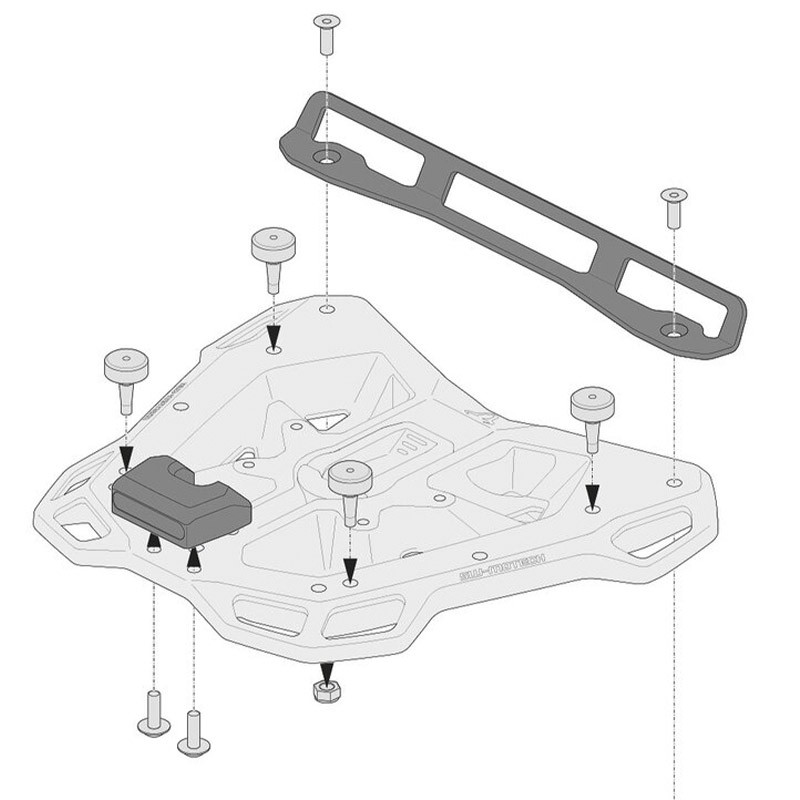 KIT ADAPTADOR SW-MOTECH PARA FIJACION POSTERIOR TOP CASE MALETAS SHAD GPT.00.152.35800/B