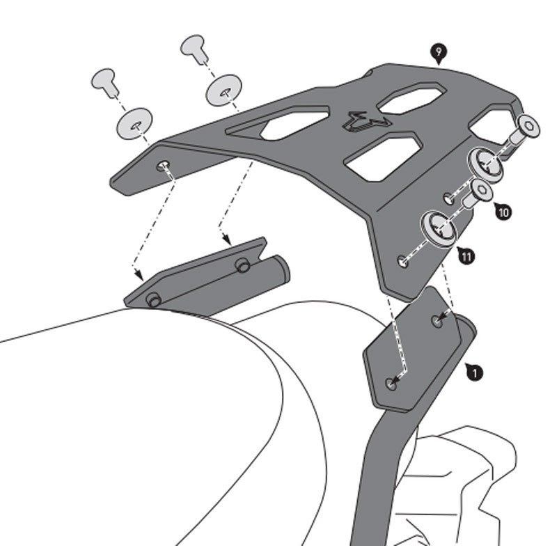PACK SW-MOTECH BAUL DUSC 41L + PORTAEQUIPAJE KAWASAKI GPT.08.993.65000/B