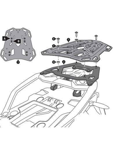 KIT DE FIJACIÓN POSTERIOR SW-MOTECH ADVENTURE-RACK BMW GPT.07.897.19100/B