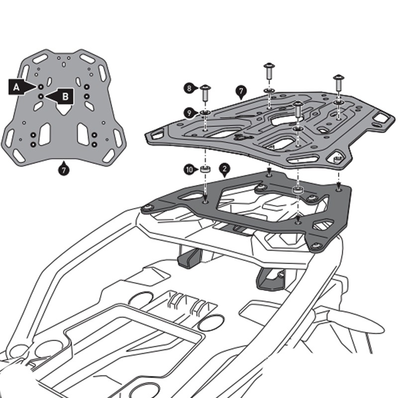 KIT DE FIJACIÓN POSTERIOR SW-MOTECH ADVENTURE-RACK BMW GPT.07.897.19100/B