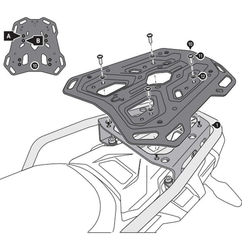 KIT DE FIJACIÓN POSTERIOR SW-MOTECH ADVENTURE-RACK BMW GPT.07.904.19100/B