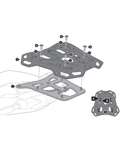 KIT DE FIJACIÓN POSTERIOR SW-MOTECH ADVENTURE-RACK YAMAHA GPT.06.838.19000/B