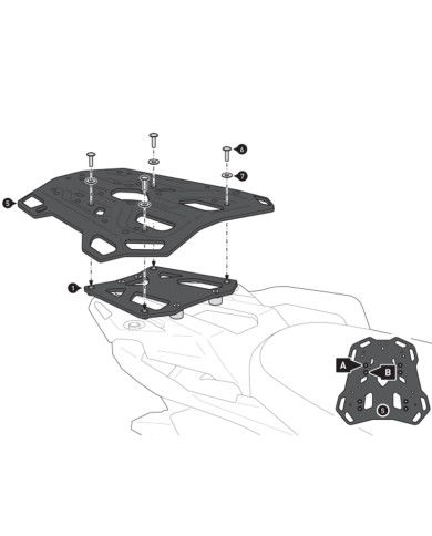 KIT DE FIJACIÓN POSTERIOR SW-MOTECH ADVENTURE-RACK SUZUKI GPT.05.601.19000/B