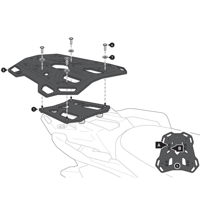 KIT DE FIJACIÓN POSTERIOR SW-MOTECH ADVENTURE-RACK SUZUKI GPT.05.601.19000/B