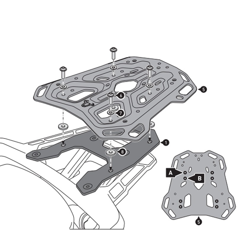 KIT DE FIJACIÓN POSTERIOR SW-MOTECH ADVENTURE-RACK TRIUMO GPT.11.900.19000/B