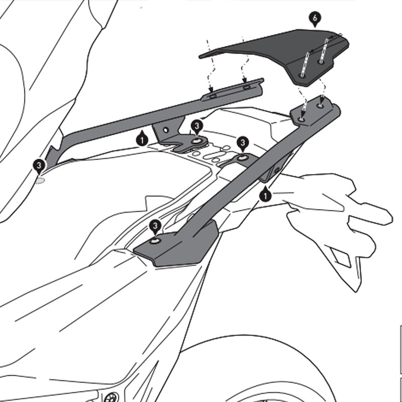 KIT DE FIJACIÓN POSTERIOR SW-MOTECH STREET-RACK HONDA GPT.01.808.16000/B