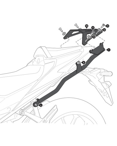 KIT DE FIJACIÓN POSTERIOR SW-MOTECH STREET-RACK HONDA GPT.01.596.16000/B