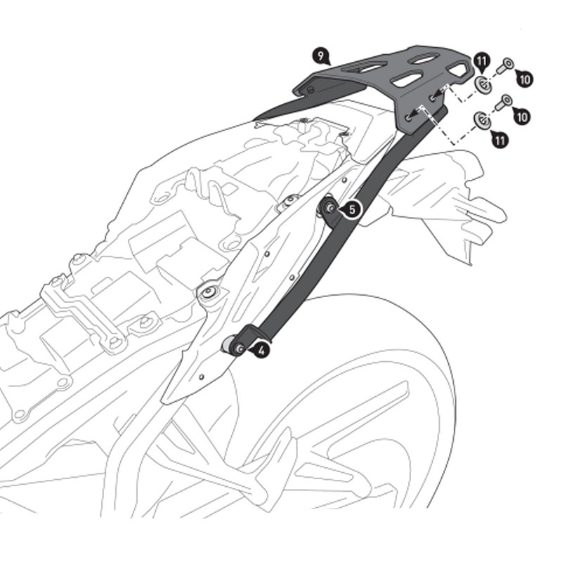 KIT DE FIJACIÓN POSTERIOR SW-MOTECH STREET-RACK YAMAHA GPT.06.036.16000/B