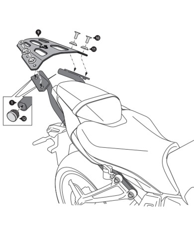 KIT DE FIJACIÓN POSTERIOR SW-MOTECH STREET-RACK YAMAHA GPT.06.869.16001/B