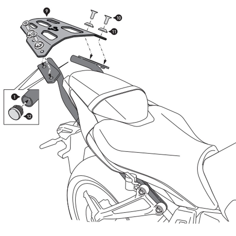 KIT DE FIJACIÓN POSTERIOR SW-MOTECH STREET-RACK YAMAHA GPT.06.869.16001/B