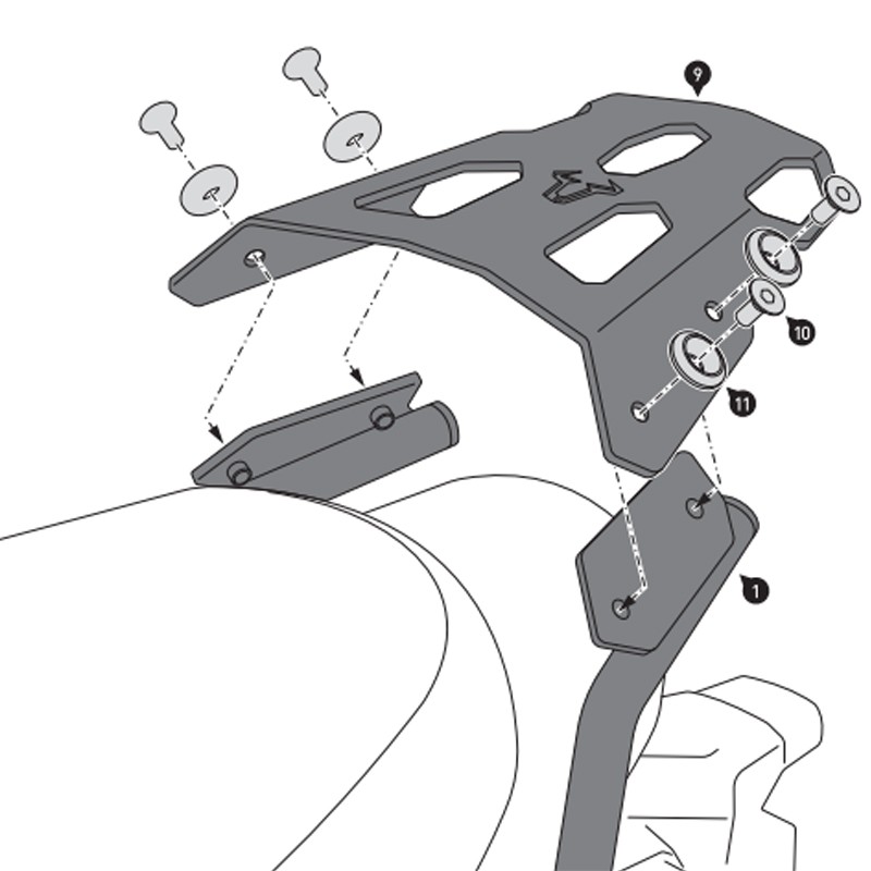 KIT DE FIJACIÓN POSTERIOR SW-MOTECH STREET-RACK KAWASAKI GPT.08.993.16001/B