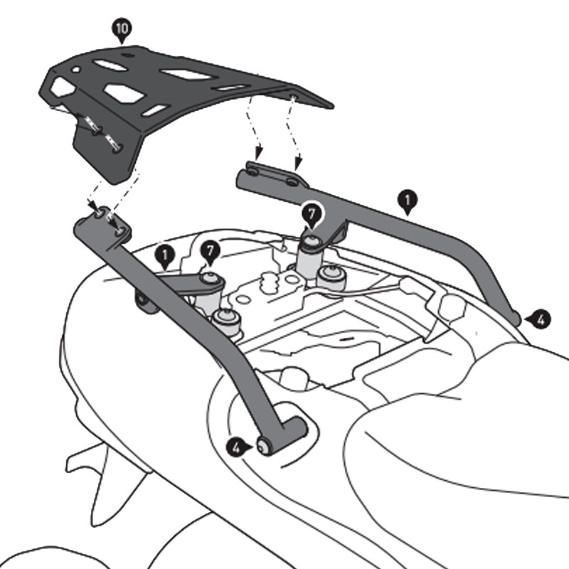 KIT DE FIJACIÓN POSTERIOR SW-MOTECH STREET-RACK SUZUKI GPT.05.987.16000/B