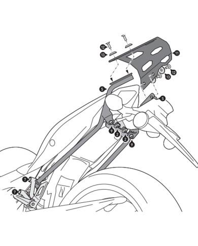 KIT DE FIJACIÓN POSTERIOR SW-MOTECH STREET-RACK SUZUKI GPT.05.670.16000/B