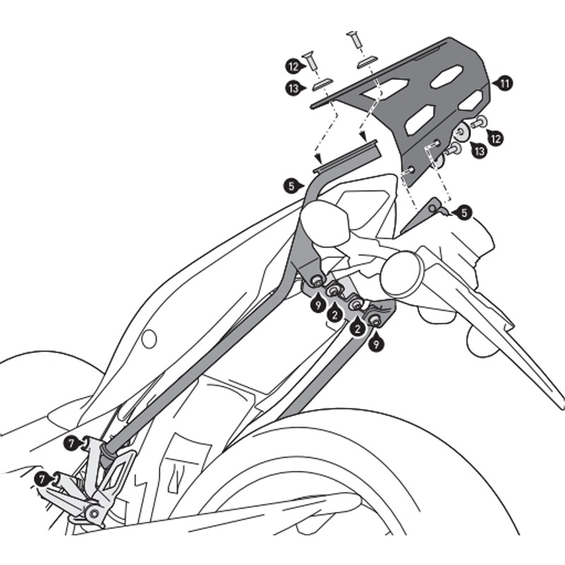 KIT DE FIJACIÓN POSTERIOR SW-MOTECH STREET-RACK SUZUKI GPT.05.670.16000/B