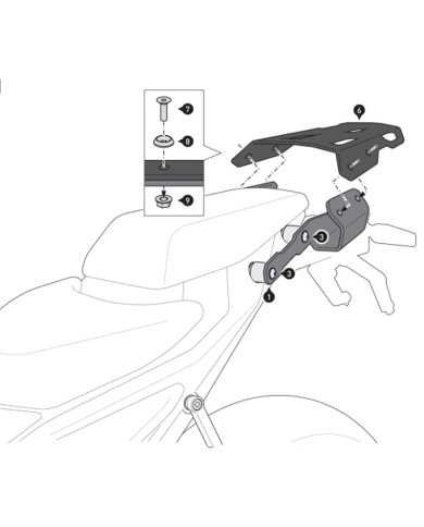 KIT DE FIJACIÓN POSTERIOR SW-MOTECH STREET-RACK KTM GPT.04.994.16000/B
