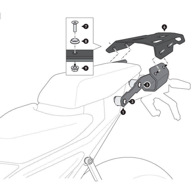 KIT DE FIJACIÓN POSTERIOR SW-MOTECH STREET-RACK KTM GPT.04.994.16000/B