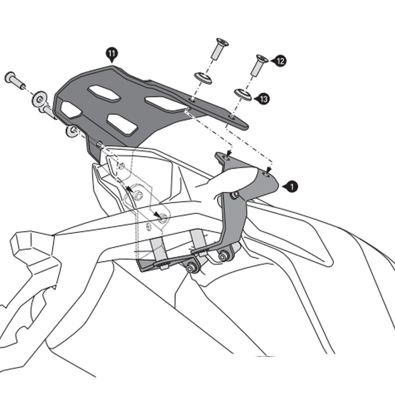 KIT DE FIJACIÓN POSTERIOR SW-MOTECH STREET-RACK KTM GPT.04.946.16000/B
