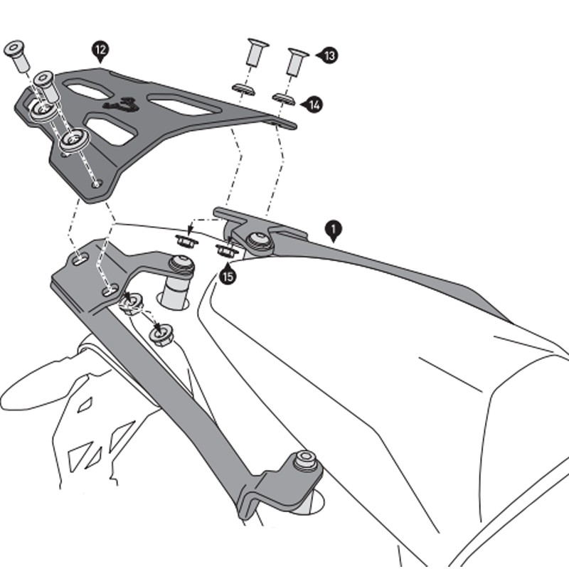 KIT DE FIJACIÓN POSTERIOR SW-MOTECH STREET-RACK KTM GPT.04.958.16000/B