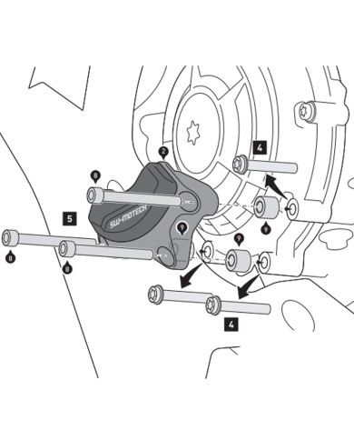 JUEGO DE PROTECTORES SW-MOTECH TAPAS DE MOTOR BMW MSS.07.540.10100