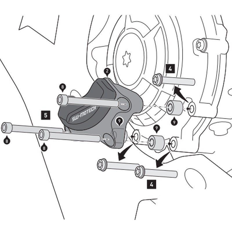 JUEGO DE PROTECTORES SW-MOTECH TAPAS DE MOTOR BMW MSS.07.540.10100