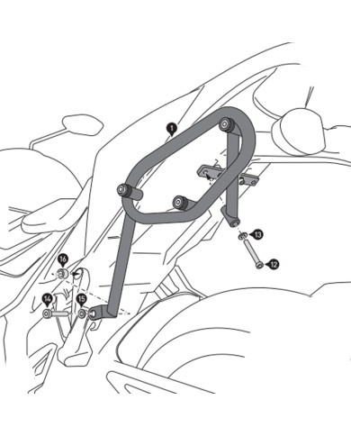 KIT DE FIJACION MALETAS LATERALES Y ALFORJAS SW-MOTECH SLC SUZUKI HTA.05.934.12001