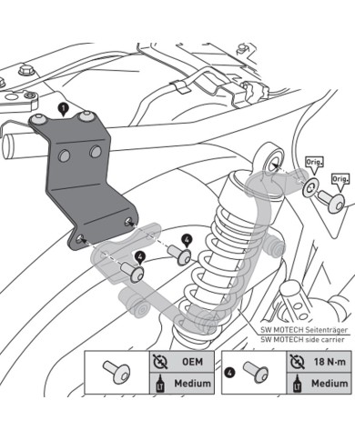 ADAPTADOR SW-MOTECH PARA SOPORTE LATERAL IZQUIERDO TRIUMPH HTA.11.743.12001