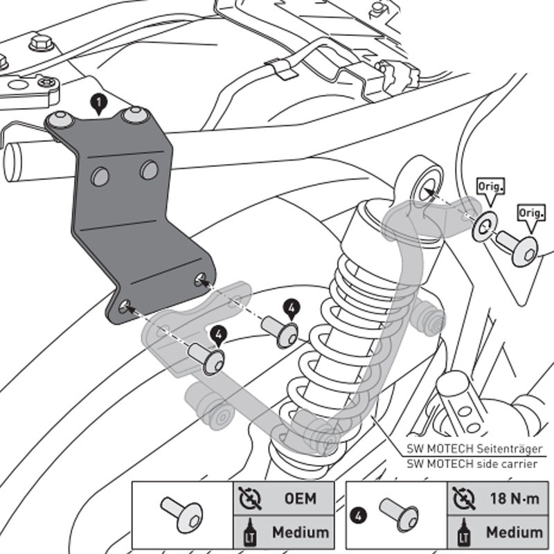ADAPTADOR SW-MOTECH PARA SOPORTE LATERAL IZQUIERDO TRIUMPH HTA.11.743.12001