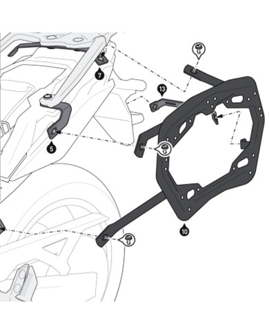 KIT DE FIJACION MALETAS LATERALES SW-MOTECH SUZUKI KFT.05.845.30000/B