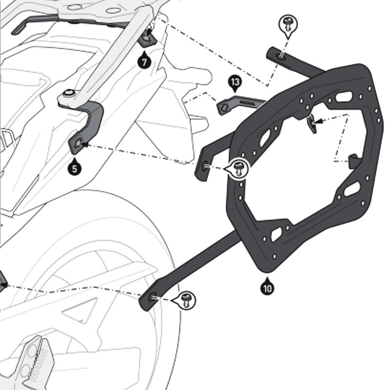 KIT DE FIJACION MALETAS LATERALES SW-MOTECH SUZUKI KFT.05.845.30000/B