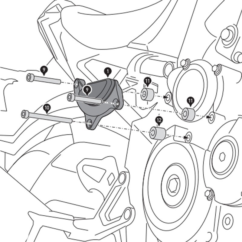 JUEGO DE PROTECTORES SW-MOTECH TAPAS DE MOTOR SUZUKI MSS.05.587.10100/B