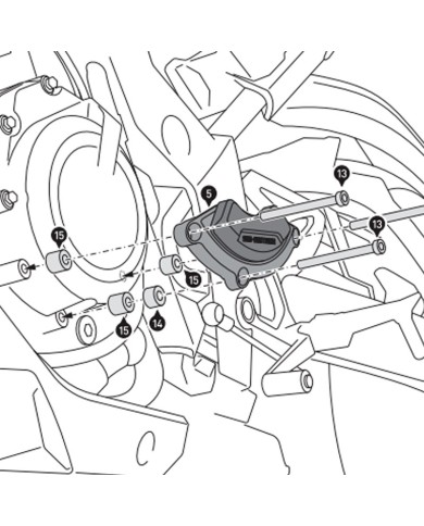 JUEGO DE PROTECTORES SW-MOTECH TAPAS DE MOTOR SUZUKI MSS.05.587.10100/B