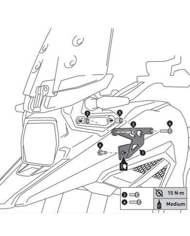 SOPORTE DE FAROS ADICIONALES SW-MOTECH SUZUKI NSW.05.936.10001/B