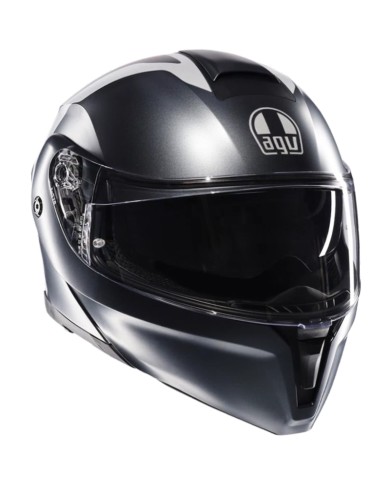 CASCO AGV STREETMODULAR RESIA MATT GREY/SILVER/RED